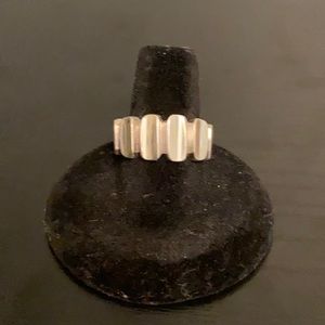 Rounded Geometric 925 Sterling Silver Ring Wide Band